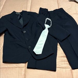 Classic Kids' Black Suit Set with White Tie